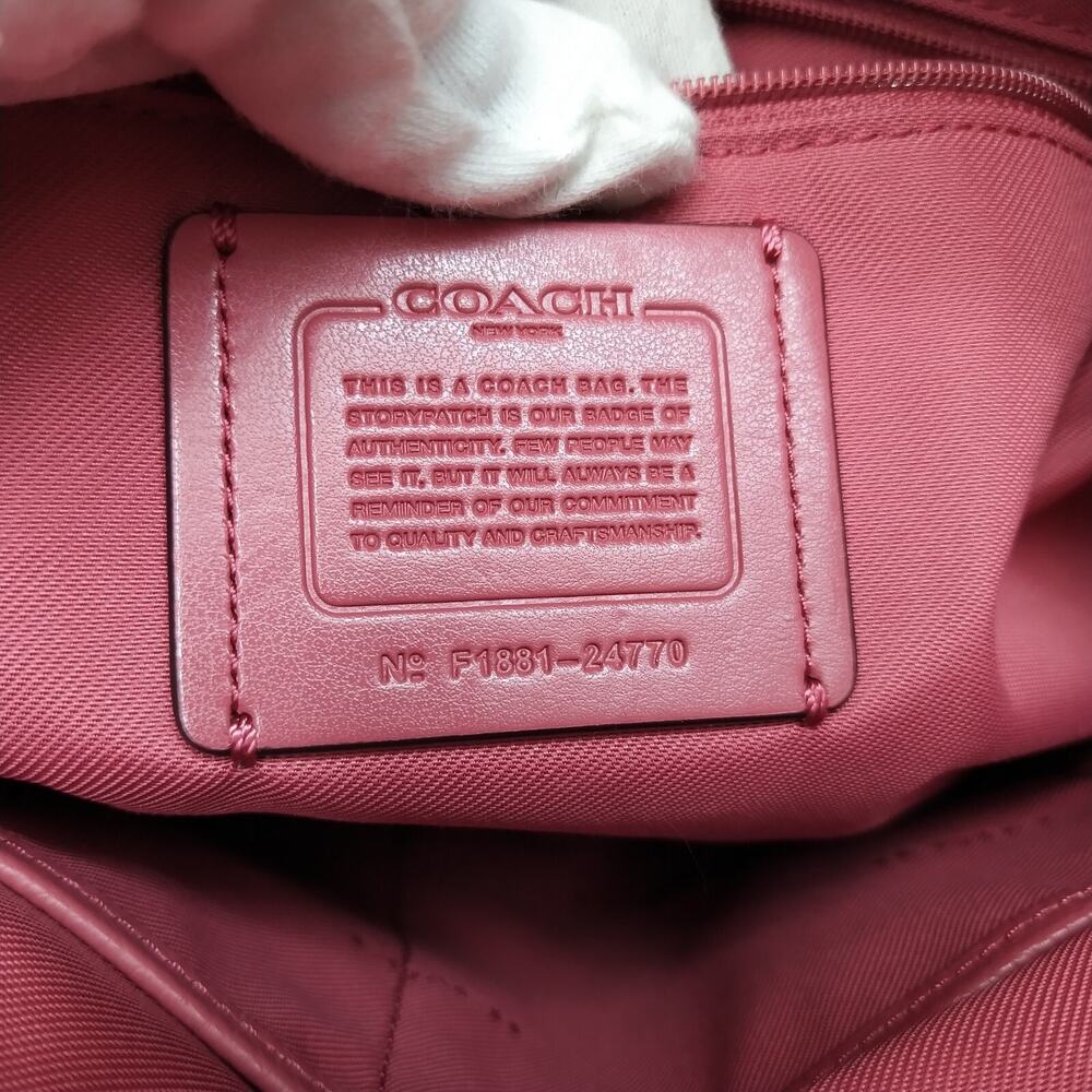 Coach Pink Pebbled Leather Zipper Closure Hobo Crossbody Shoulder Bag - Picture 12 of 16